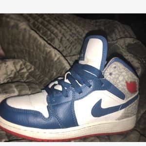Nike Air Jordan 3Y Retro Hi Top Blue White Red